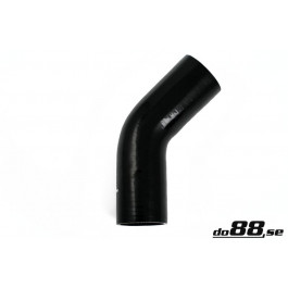 Silikonslang svart 45 grader 2,5'' (63mm) 