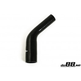 Silikonslang svart 45 grader 1,375 - 1,5'' (35-38mm) 